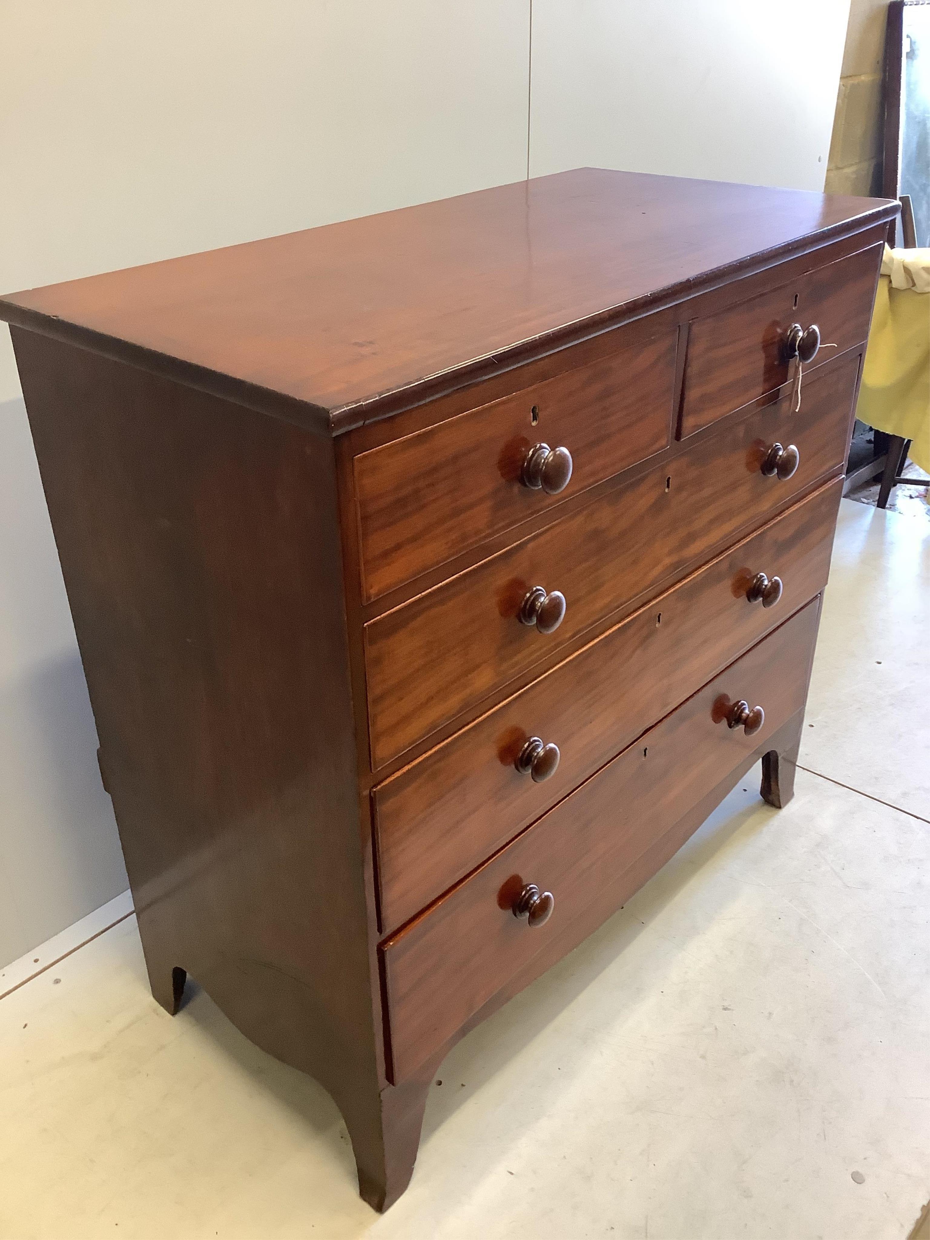 A Regency mahogany chest of drawers, width 105cm, depth 52cm, height 103cm. Condition - good